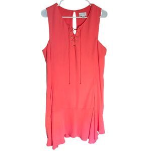Bisou Bisou Michelle Bohbot Dress Sleeveless A-Line High Low Ruffled Bottom Sz14